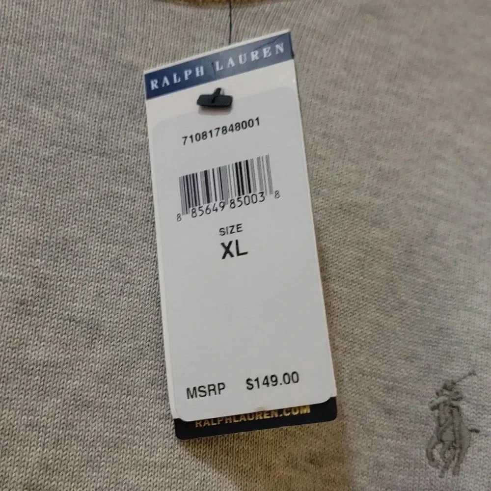 Polo Ralph Lauren Men's Gray Long Sleeve Crew Neck Pima Cotton Sweater Size XL